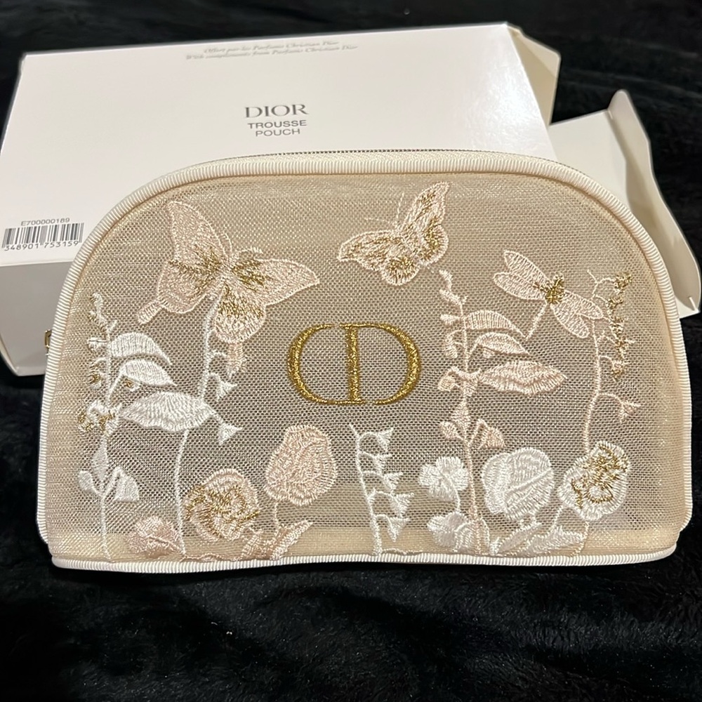 NIB DIOR 2025 MOTHERS DAY LIMITED EDITION MESH FLORAL COSMETICS POUCH